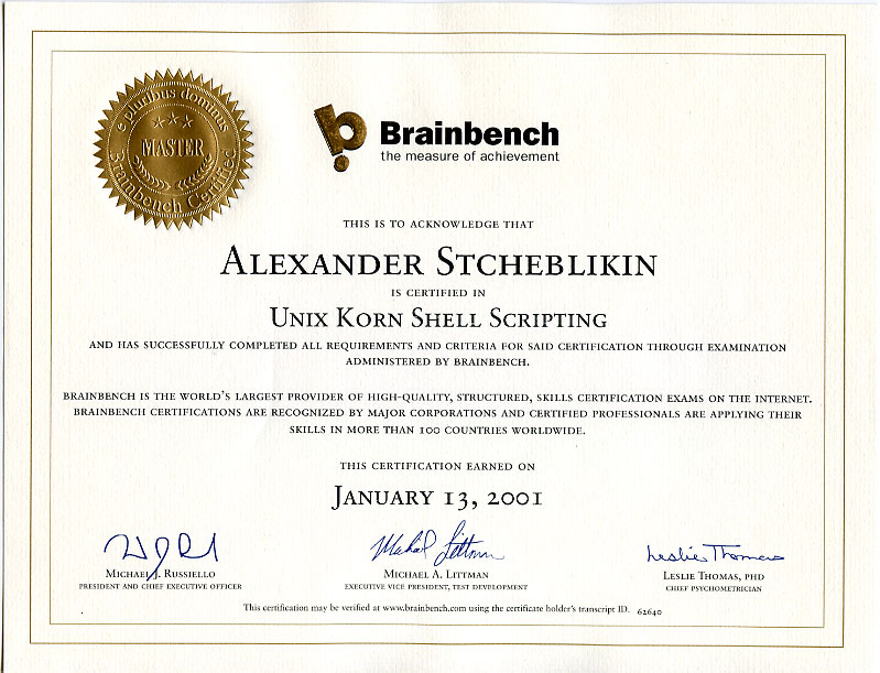 Certificates 123unix Com