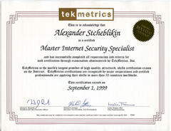 Master Internet Security Specialist (TekMetrics)